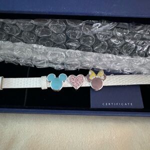 Swarovski x Disney Mickey Mouse Minnie Mouse Leather Bracelet